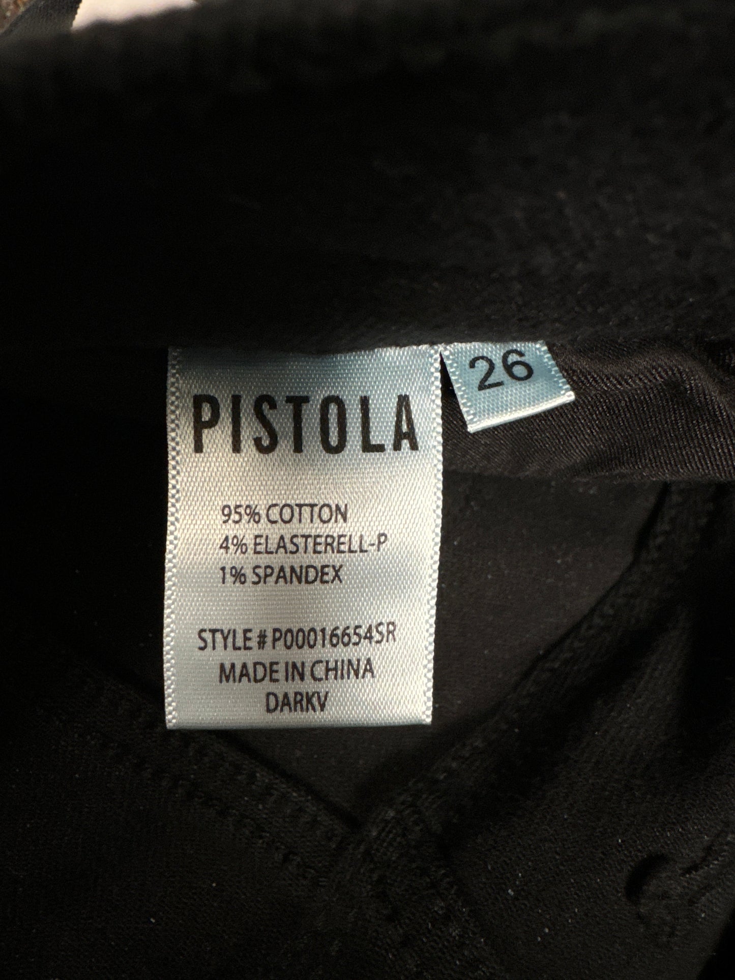 Jeans Straight By Pistola In Black Denim, Size: 2