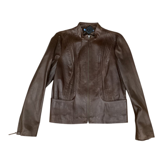 Jacket Leather By Antonio Melani In Brown, Size:L