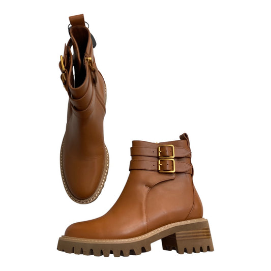 Boots Ankle Heels By Aerosoles In Brown, Size:6