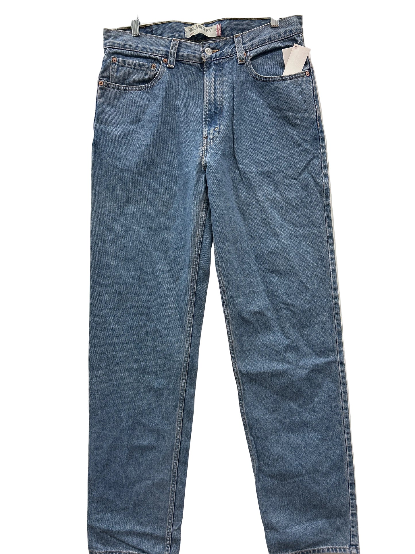 Jeans Straight By Levis In Blue Denim, Size:14