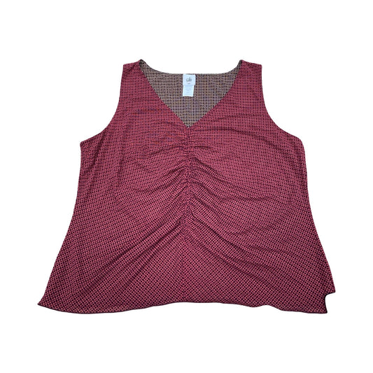 Top Sleeveless By Cabi In Brown & Pink, Size:Xxl