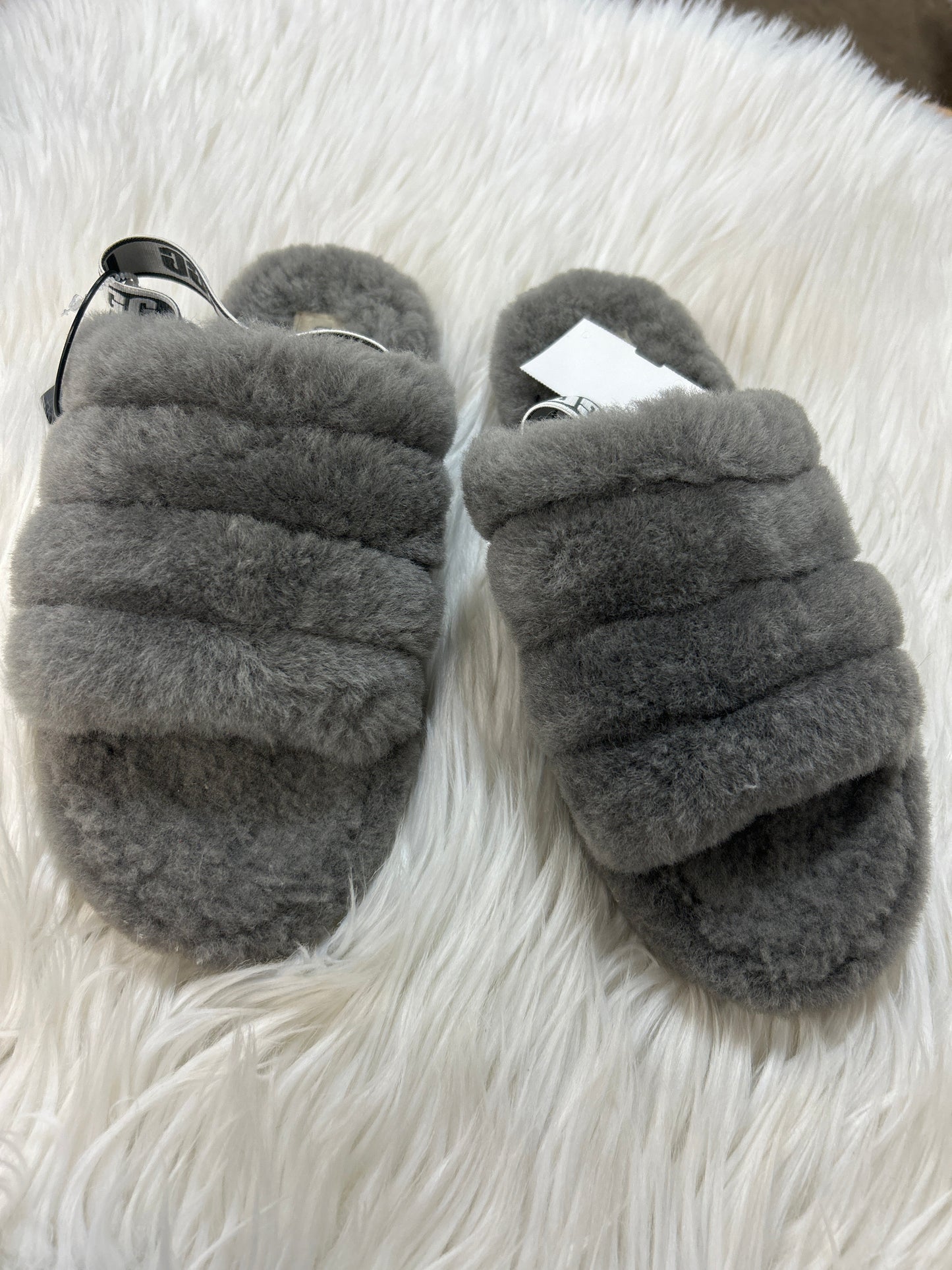 Slippers Designer By Ugg In Grey, Size:6