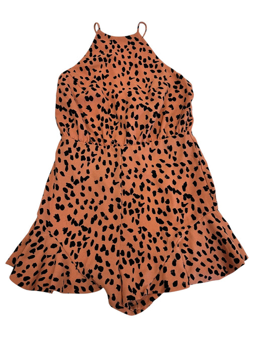 Romper By She + Sky In Black & Tan, Size:S