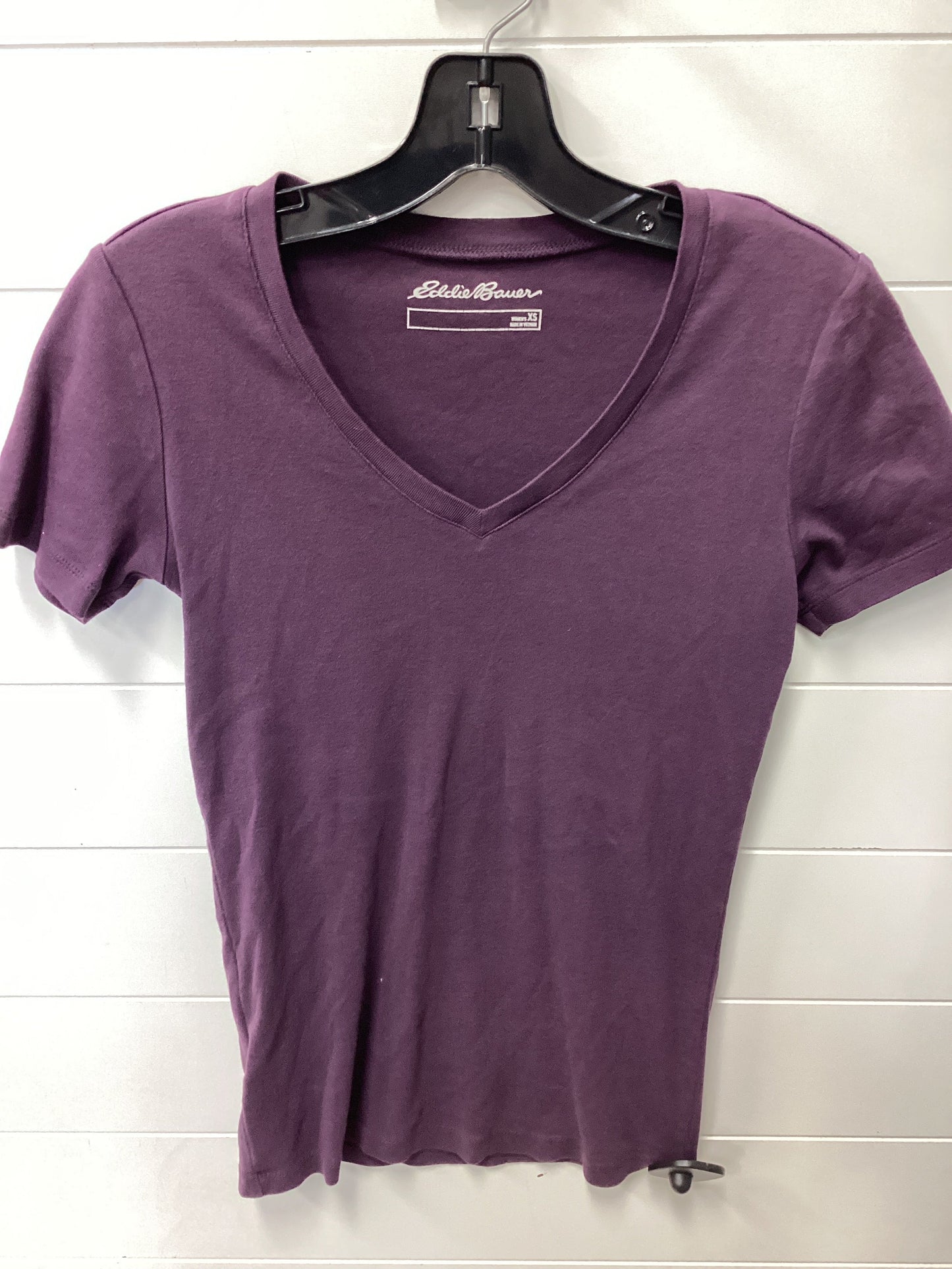 Top Ss Basic By Eddie Bauer In Purple, Size:Xs