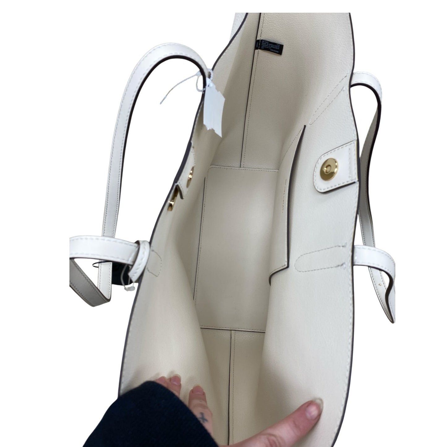 Handbag Designer By Michael Kors In White, Size:Large