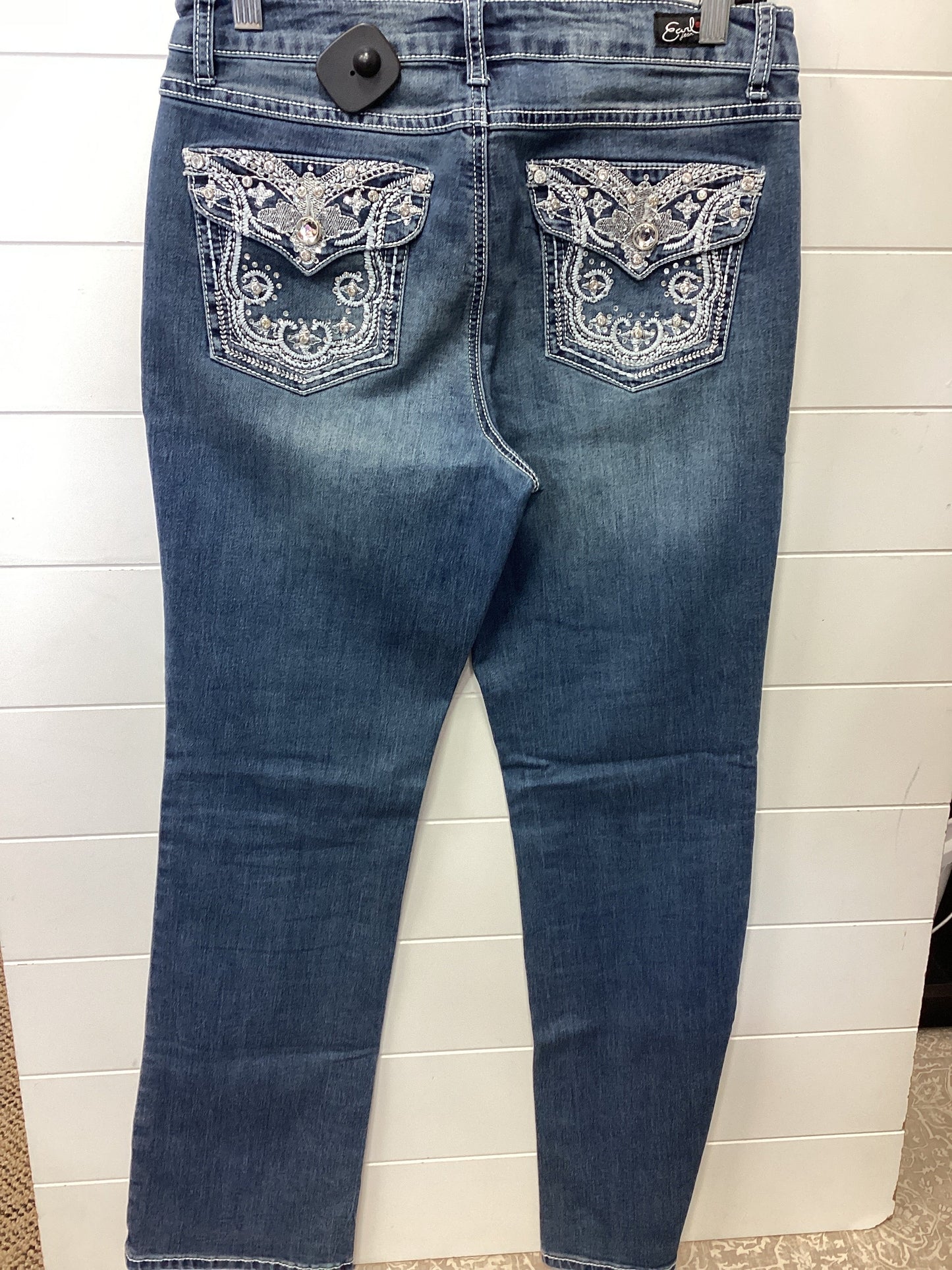 Jeans Boot Cut By Earl Jean In Blue Denim, Size:8