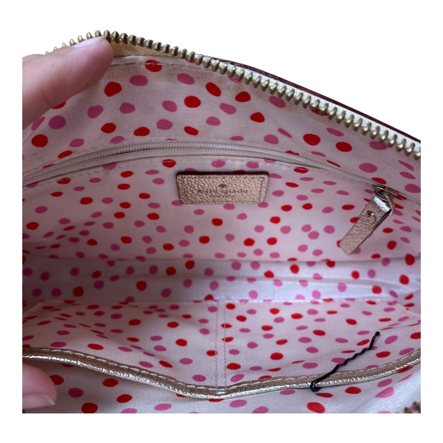 Handbag Designer By Kate Spade In Gold, Size:Small