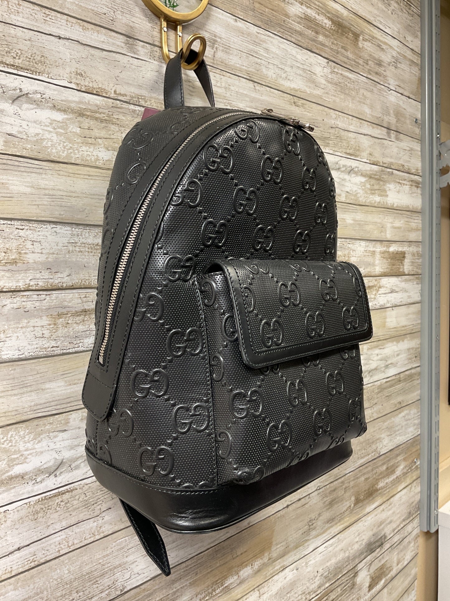 Backpack Luxury Designer By Gucci In Black, Size:Large