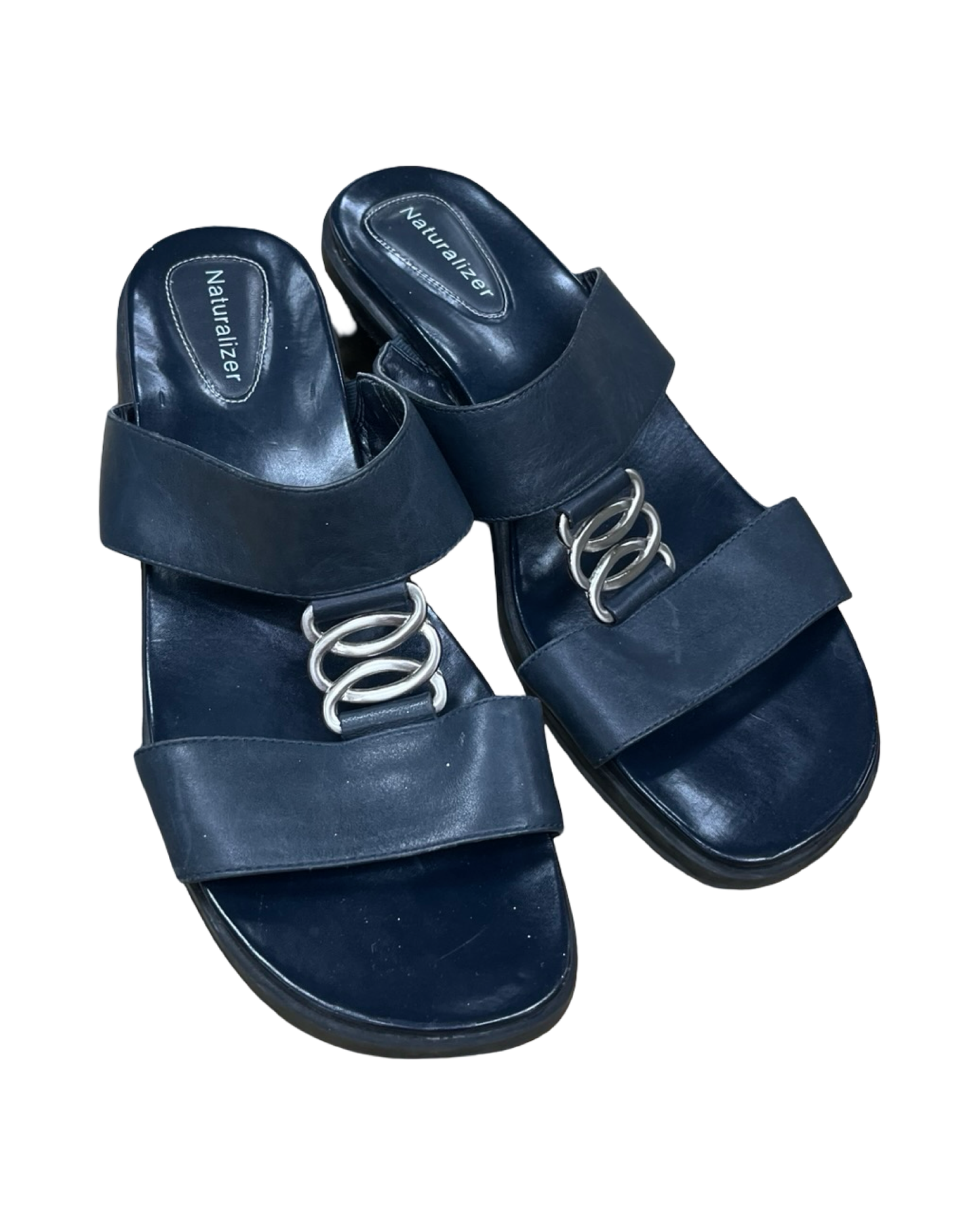 Sandals Heels Block By Naturalizer In Blue, Size:8