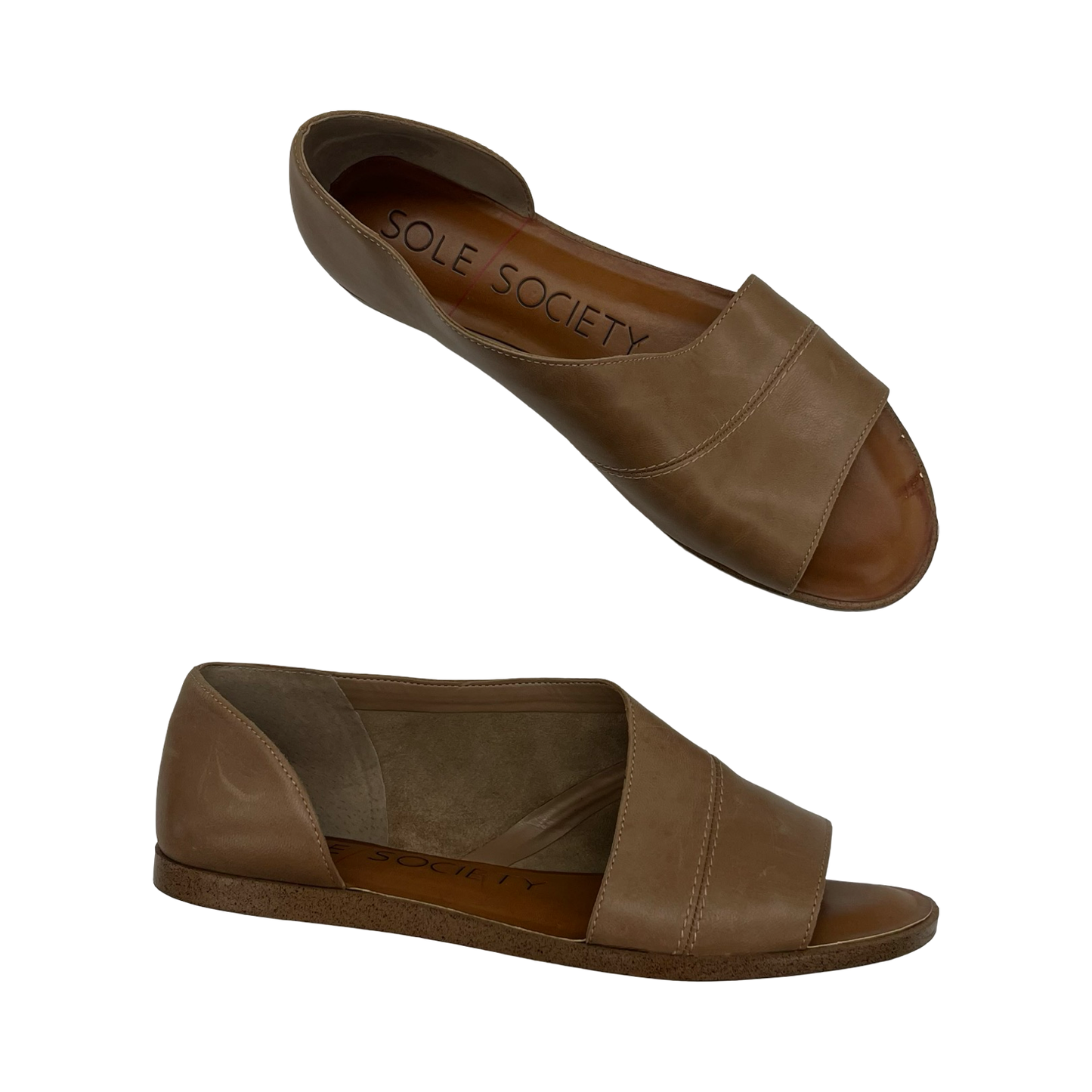 Sandals Flats By Sole Society In Brown, Size:8