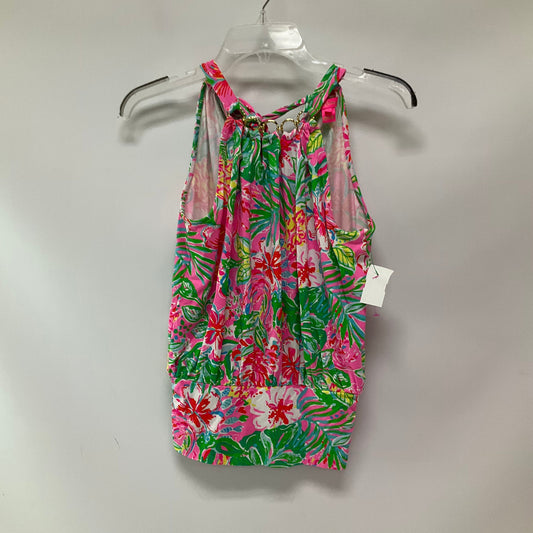 Tank Top Designer By Lilly Pulitzer In Floral Print, Size:Xxs
