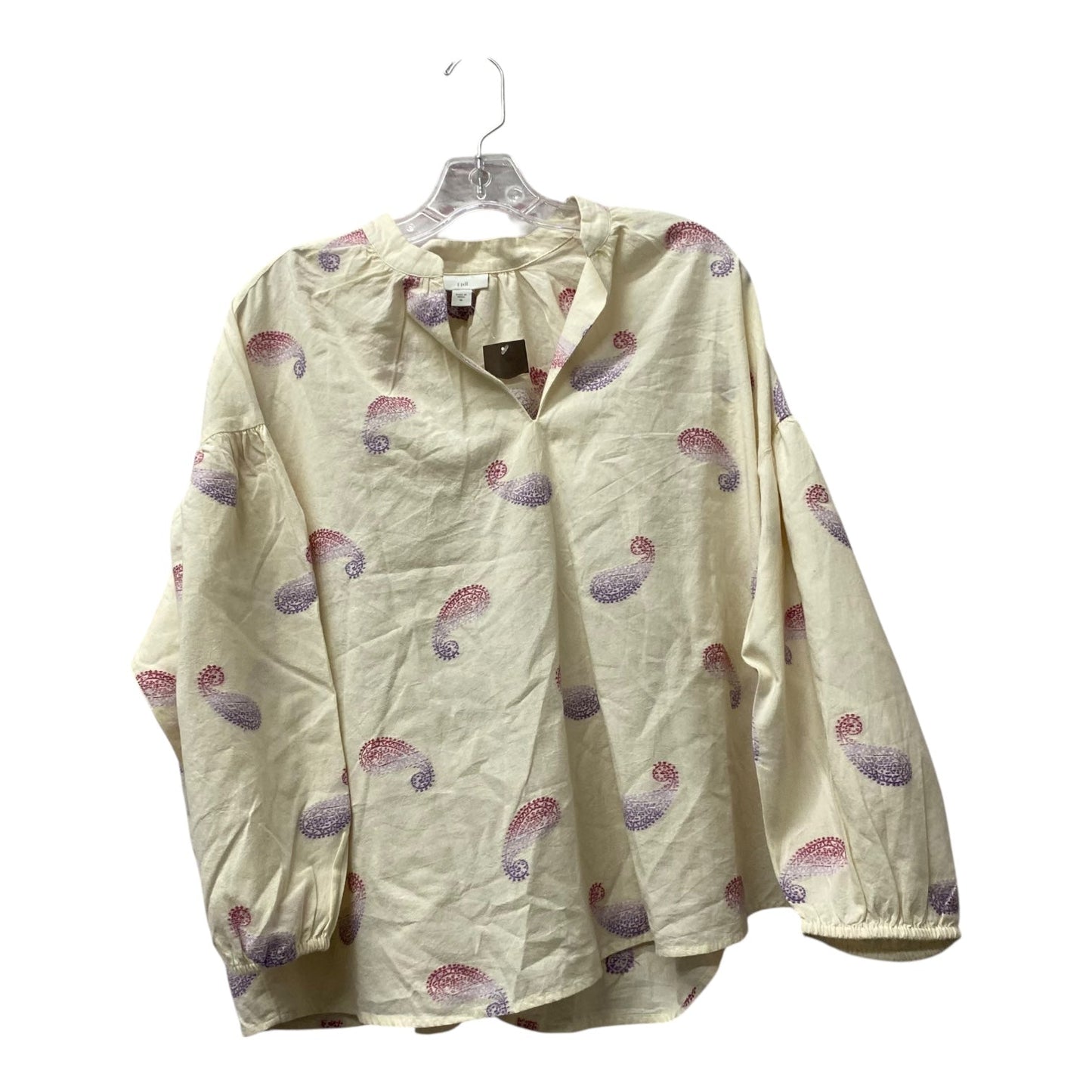 Top Ls By J. Jill In Cream & Purple, Size:M