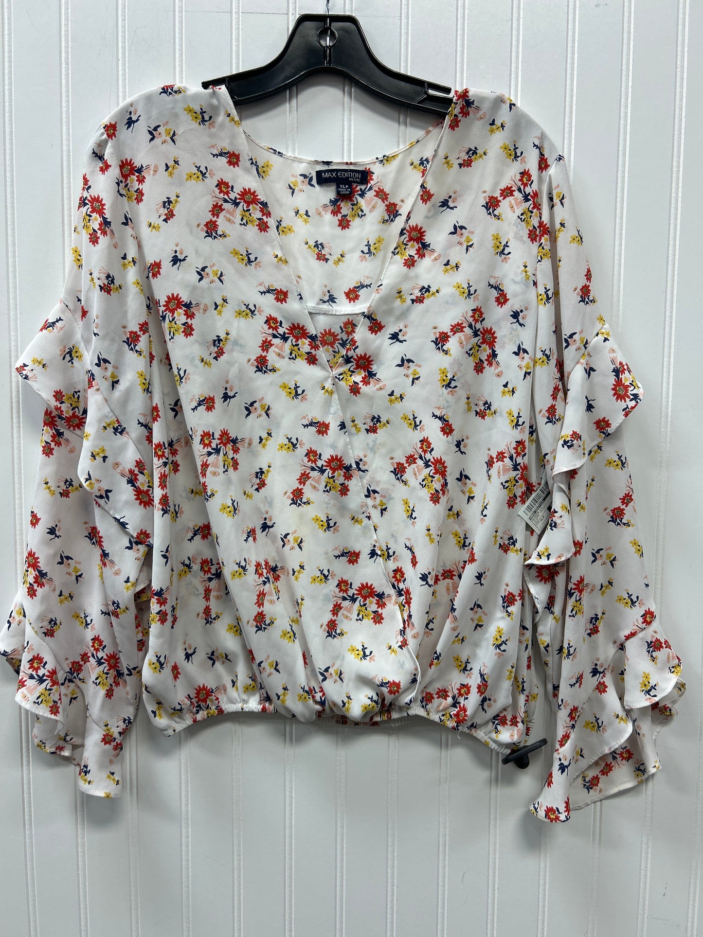Blouse Ls By Max Edition In Floral Print, Size:Xlp