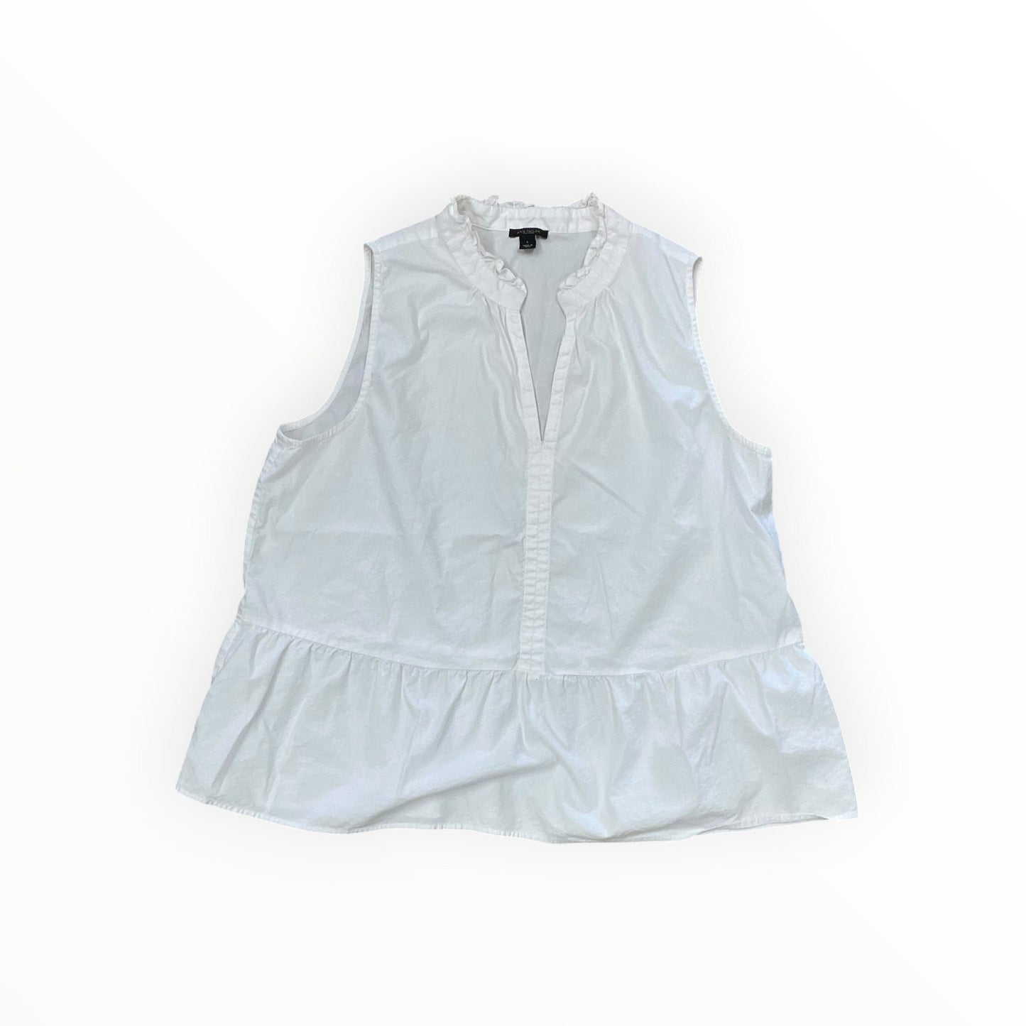 Top Sleeveless By Ann Taylor In White, Size:L