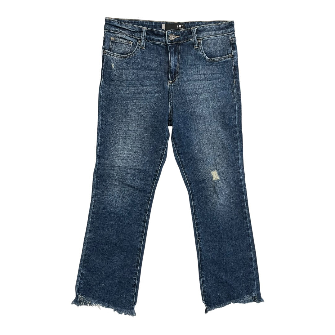 Jeans Straight By Kut In Blue Denim, Size:8