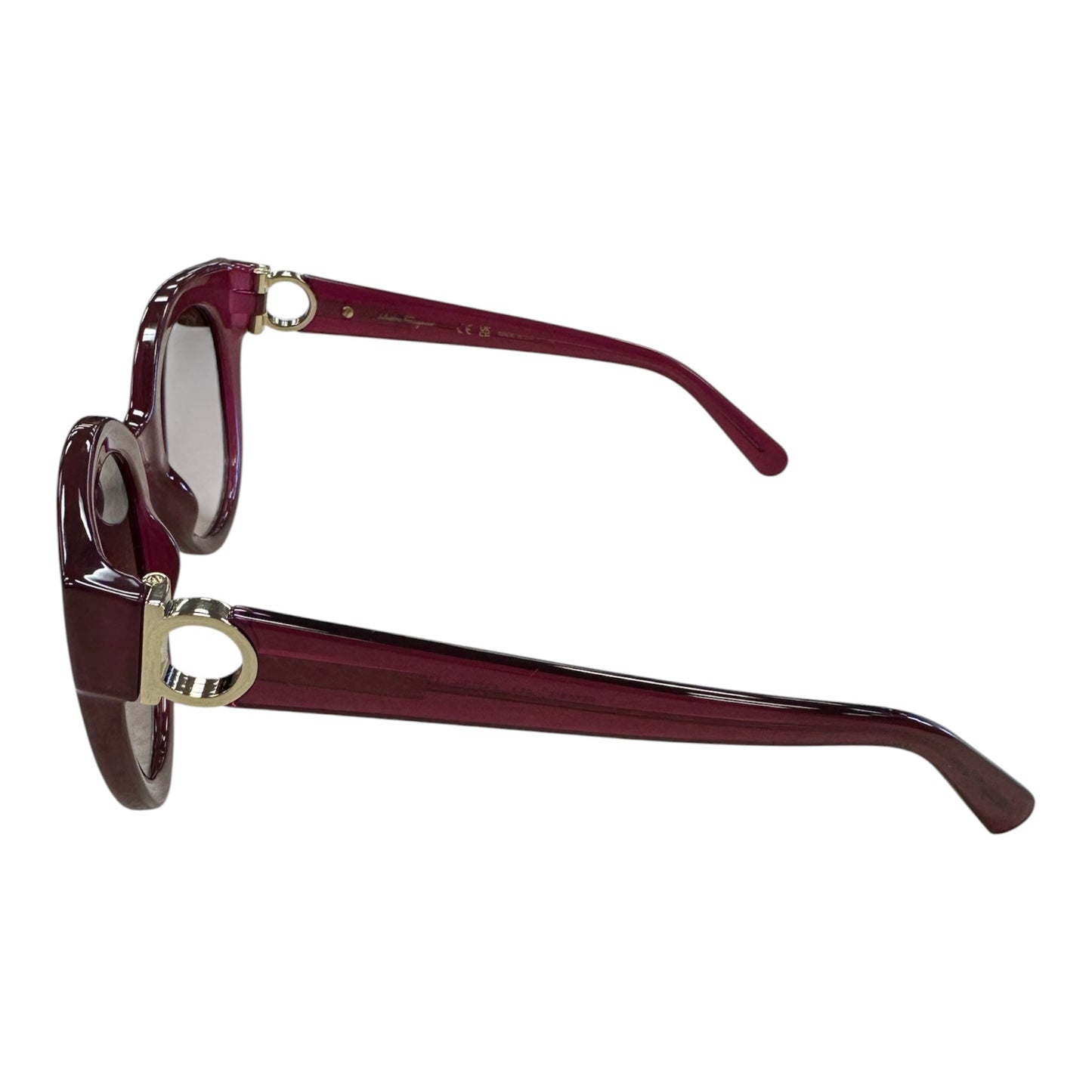 Sunglasses Luxury Designer By Ferragamo In Purple, Size: