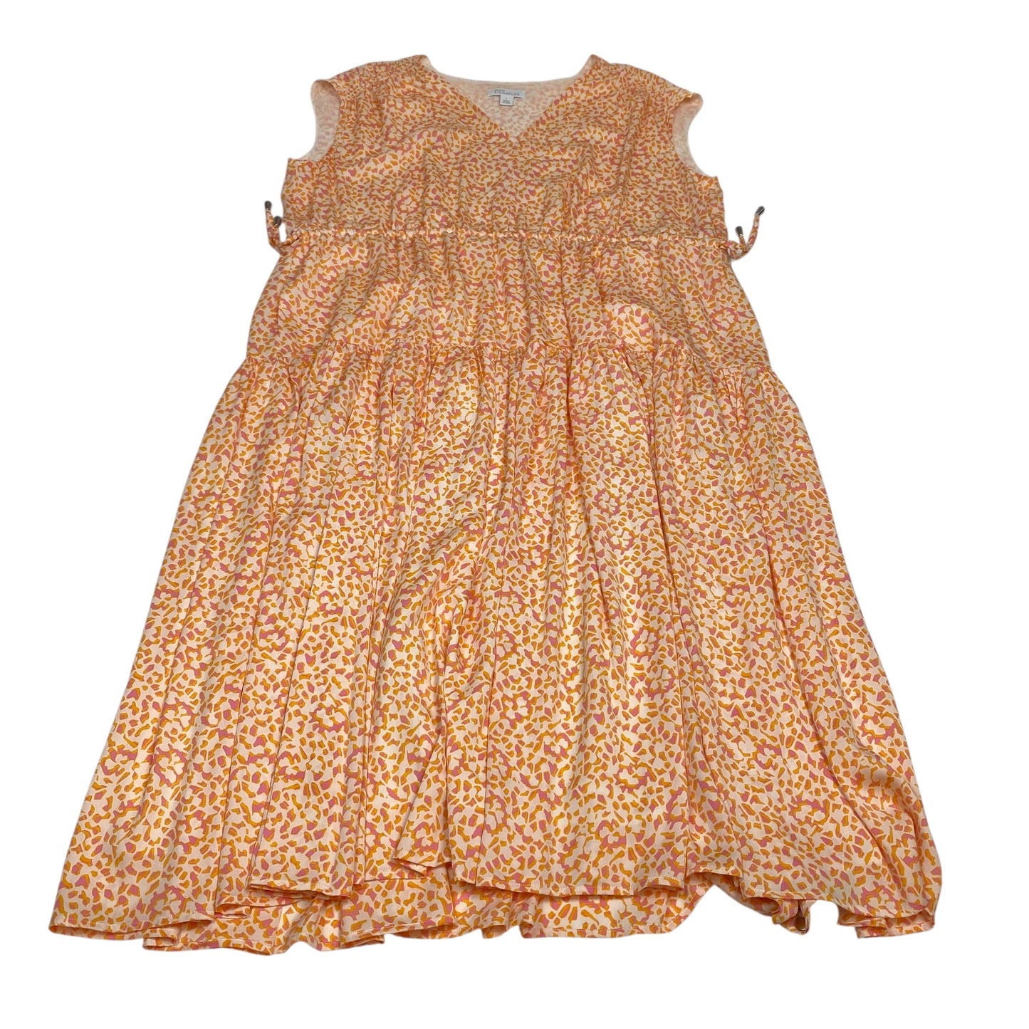 Dress Casual Midi By Nordstrom In Orange & Pink, Size:L