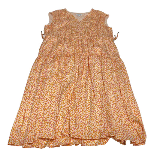 Dress Casual Midi By Nordstrom In Orange & Pink, Size:L