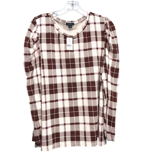 Top Ls By Ann Taylor In Checkered Pattern, Size:Xl