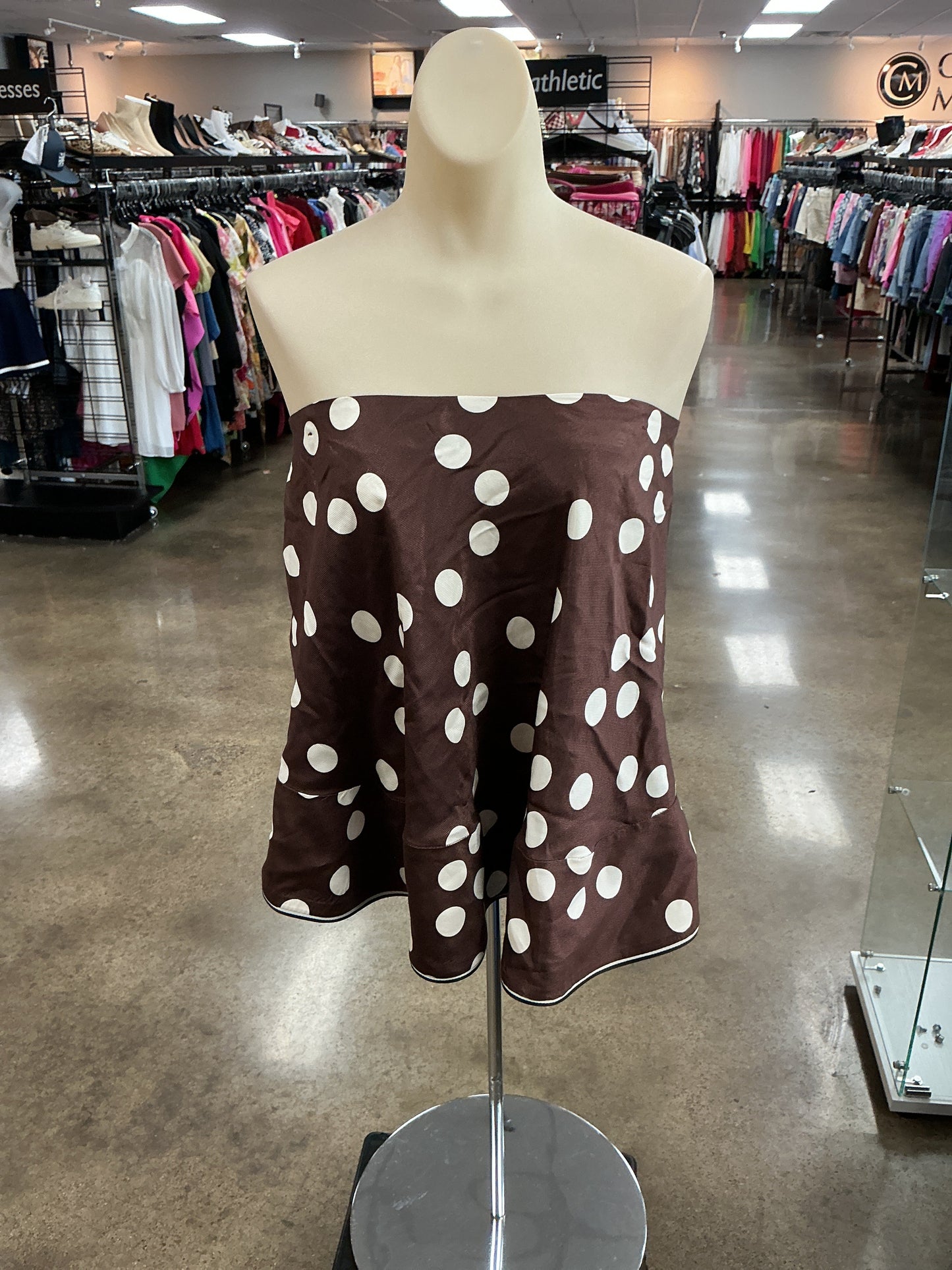 Top Sleeveless By Maeve In Brown & White, Size:L