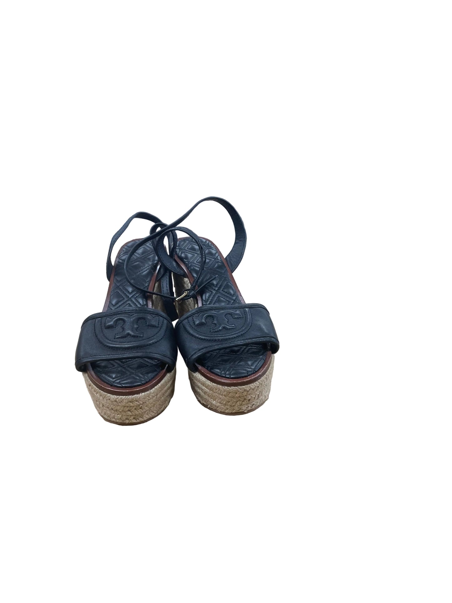 Sandals Designer By Tory Burch In Black & Tan, Size:6