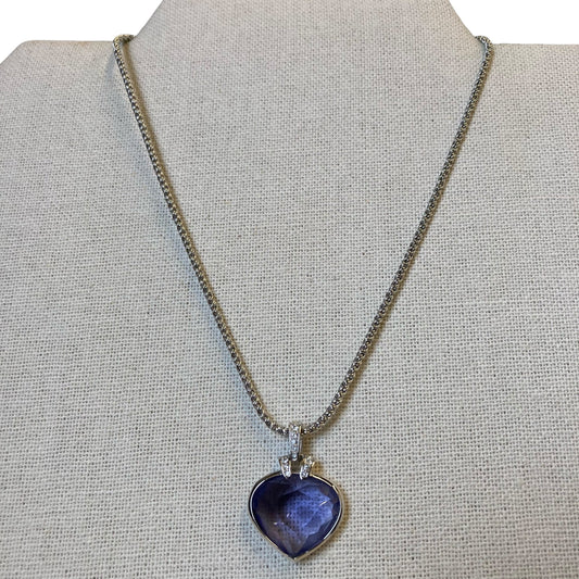 Necklace Designer By Swarovski In Purple & Silver