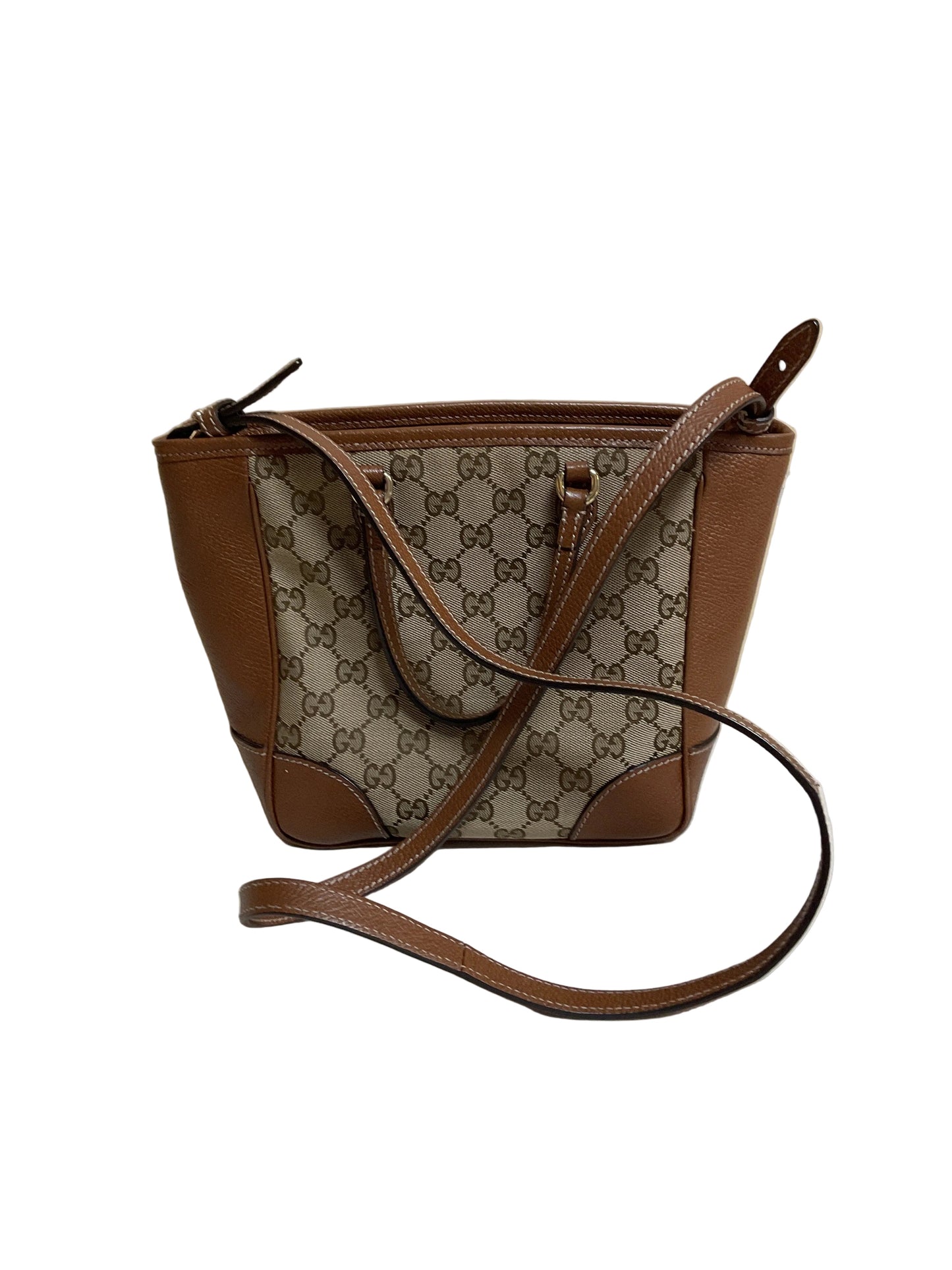 Crossbody Luxury Designer By Gucci In Brown & Tan, Size:Small