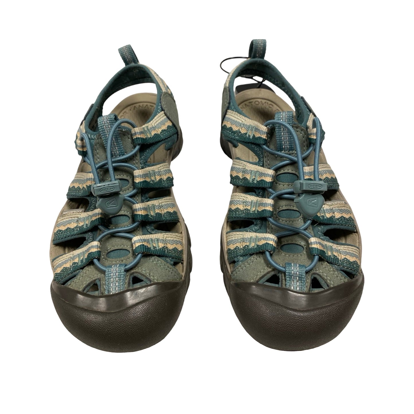 Sandals Flats By Keen In Blue & Grey, Size:7.5