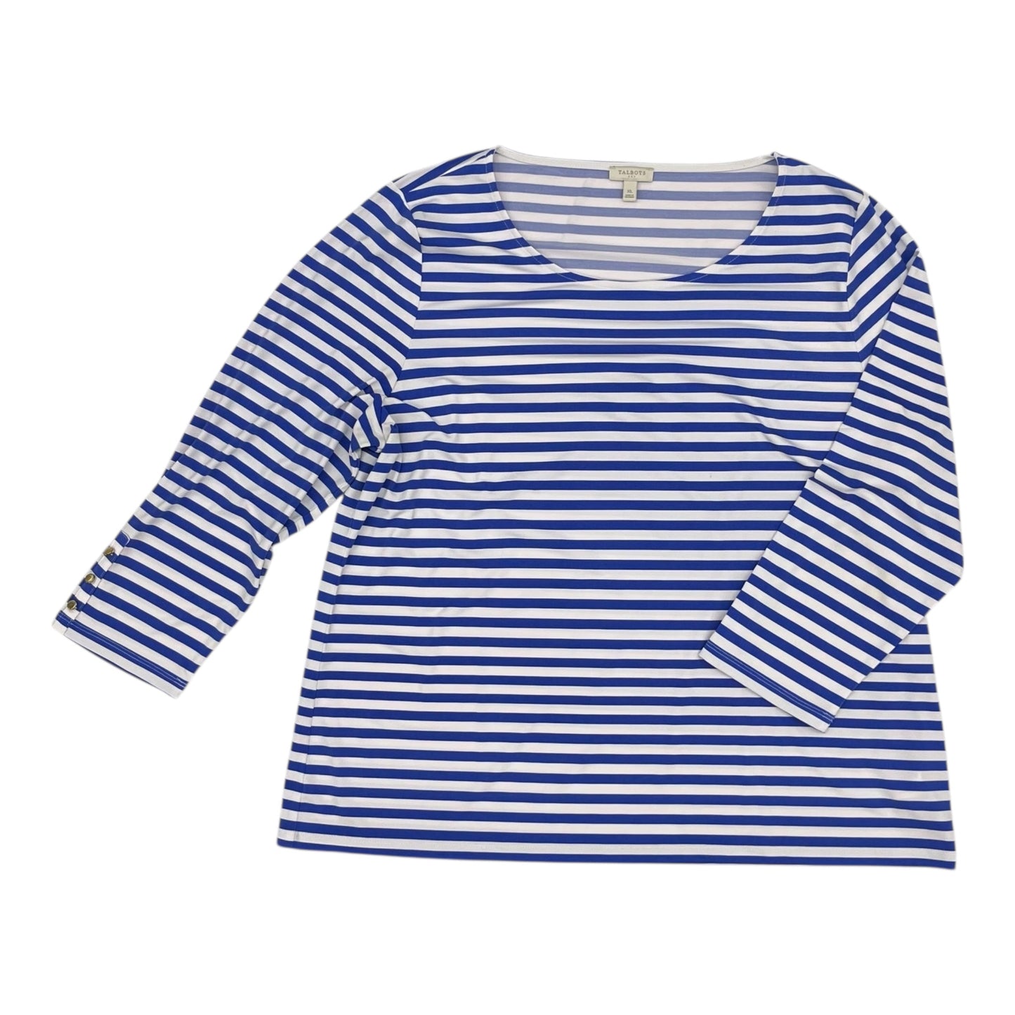 Blouse 3/4 Sleeve By Talbots In Blue, Size:Xl