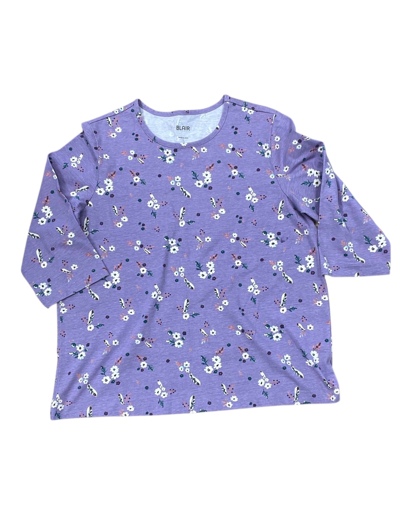 Top 3/4 Sleeve By Blair In Purple, Size:L