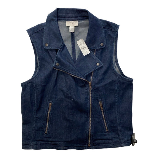 Vest Other By Loft In Blue Denim, Size:M