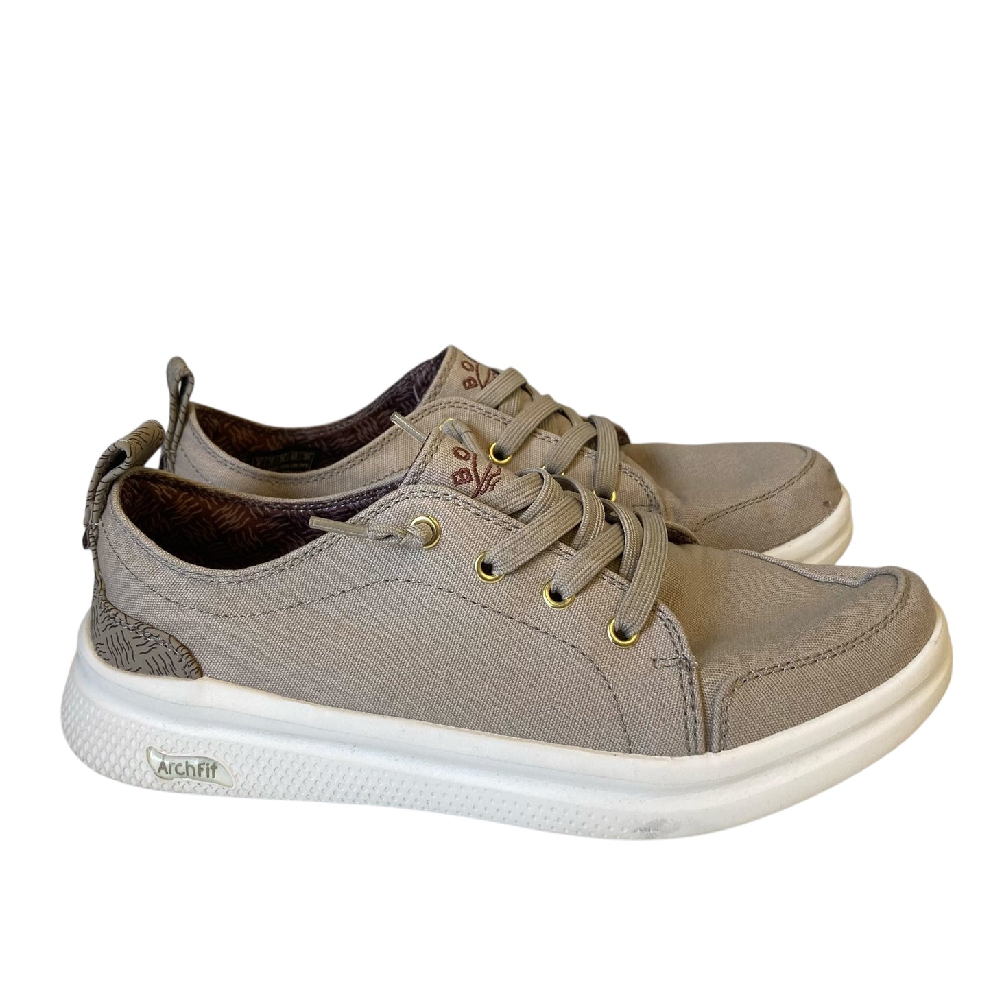 Shoes Sneakers By Bobs In Tan & White, Size:6