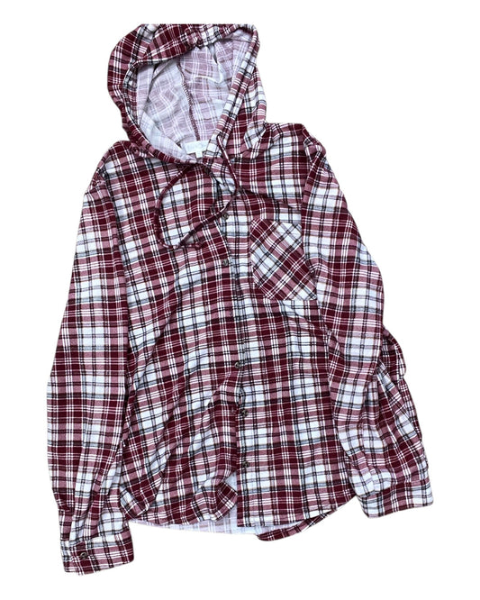 Blouse Ls By Eden & Olivia In Red & White, Size:Xl