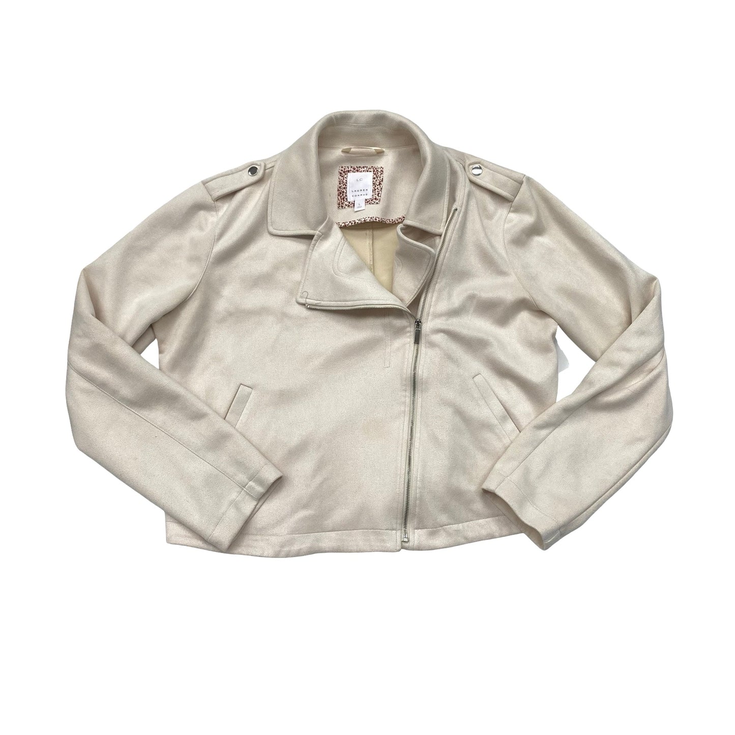 Jacket Moto By Lc Lauren Conrad In Cream, Size:L