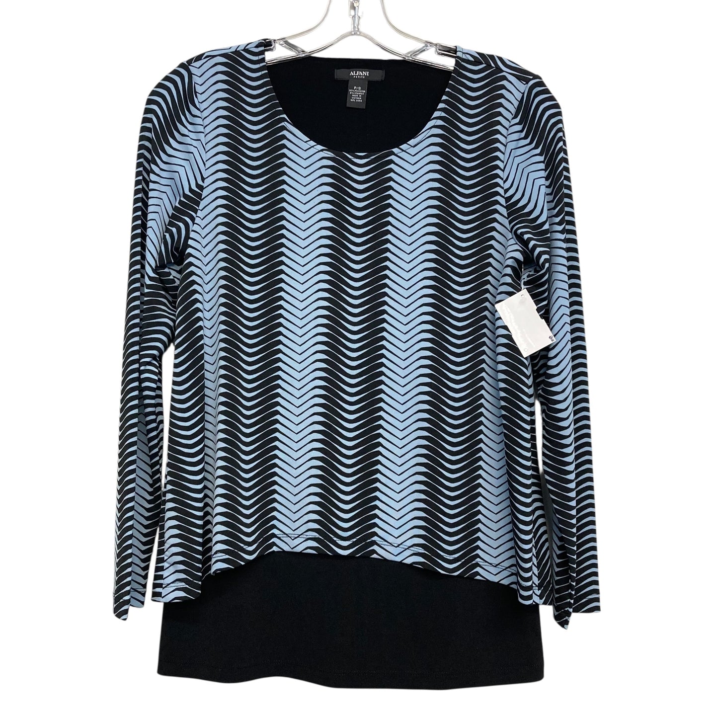 Top Ls By Alfani In Black & Blue, Size:Sp