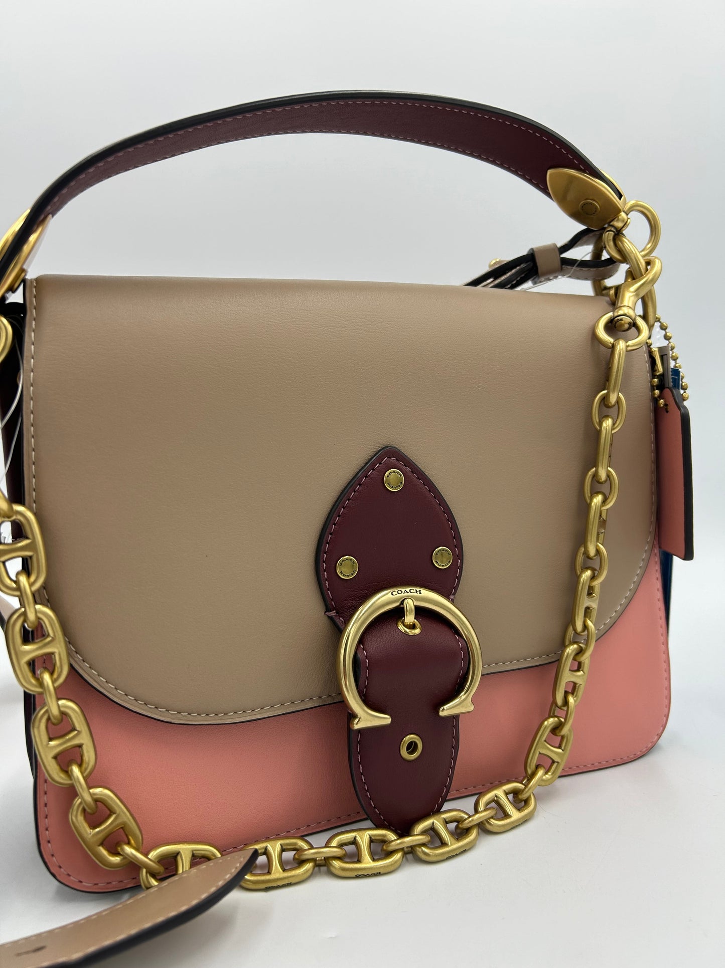 New! Coach Colorblock Beat Designer Saddle Bag