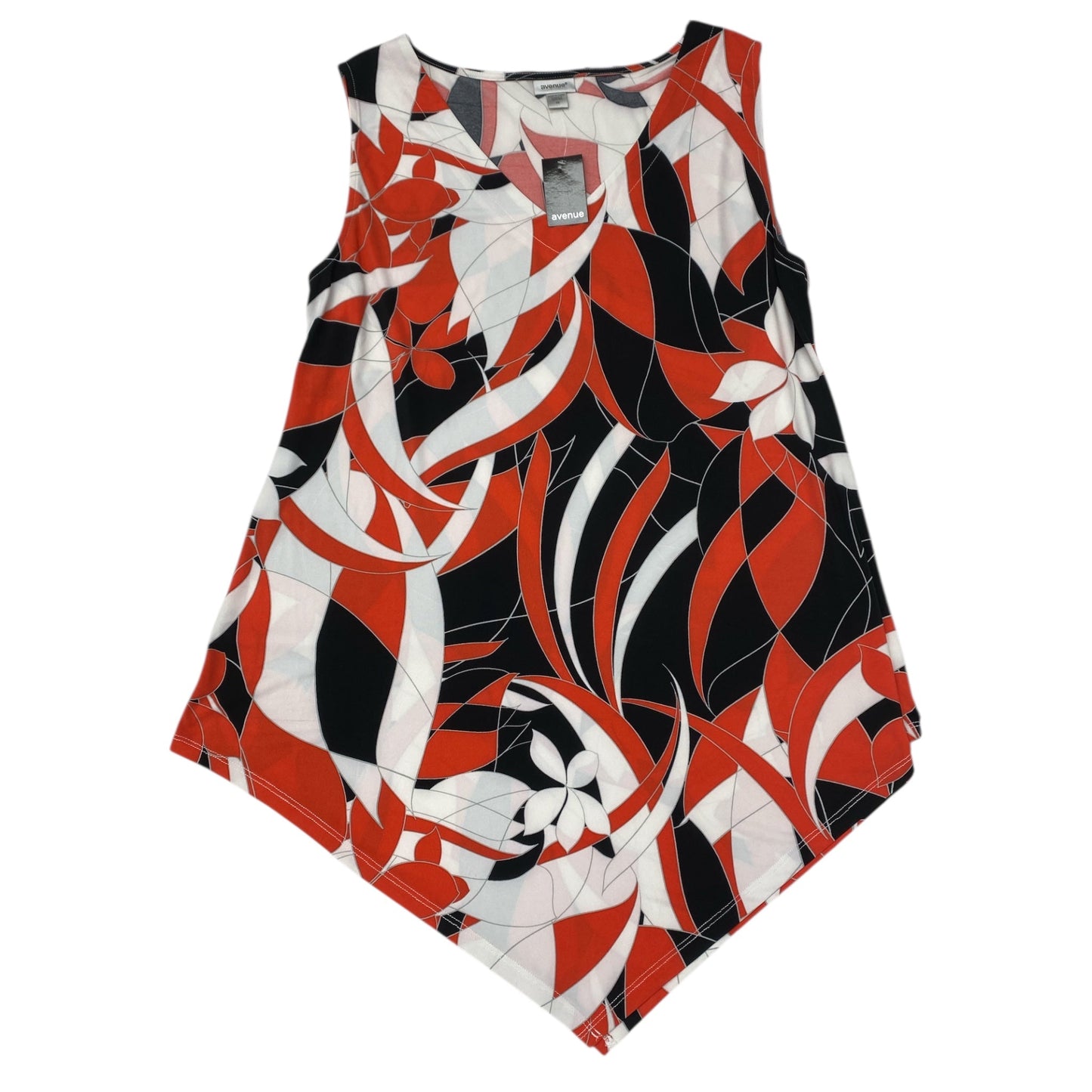 Tunic Sleeveless By Avenue In Black & Red, Size:20