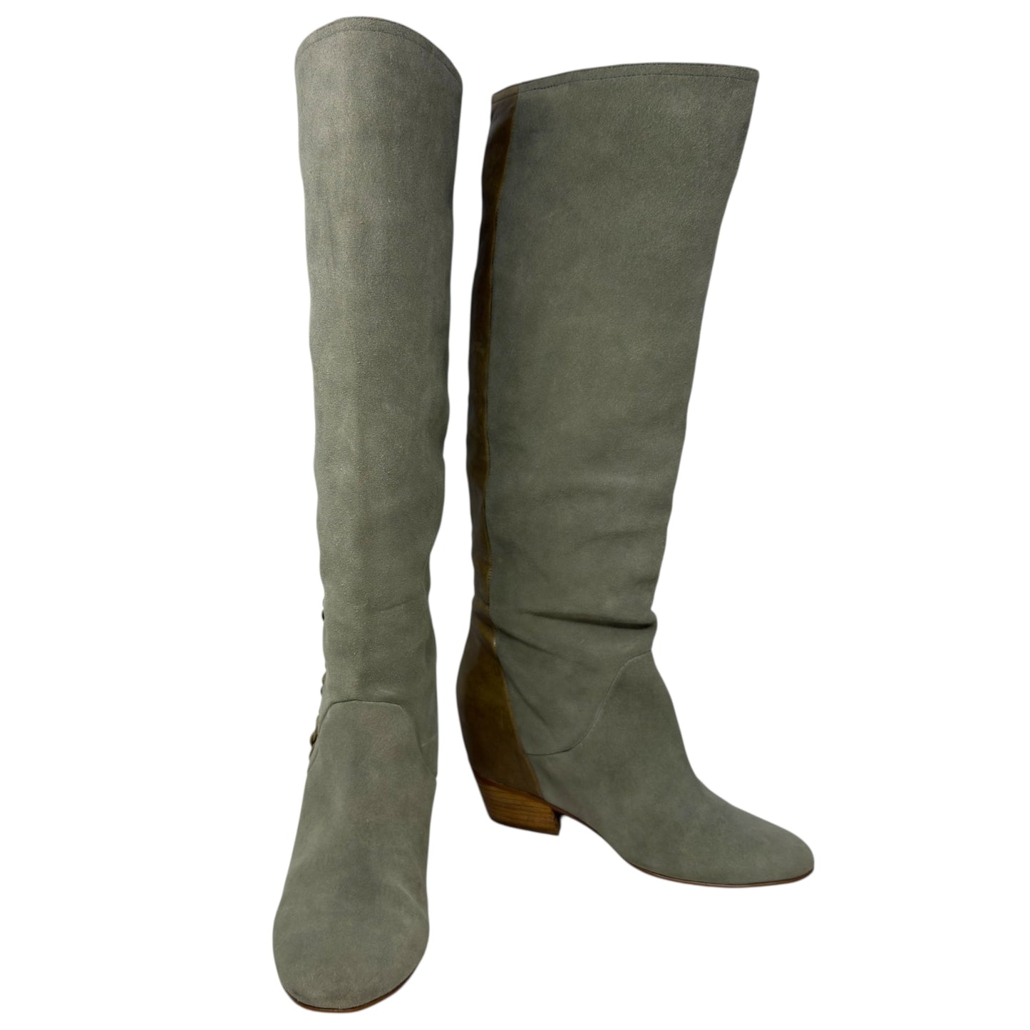 Riyna Hidden Wedge Boots By Gianni Bini In Green, Size: 7.5