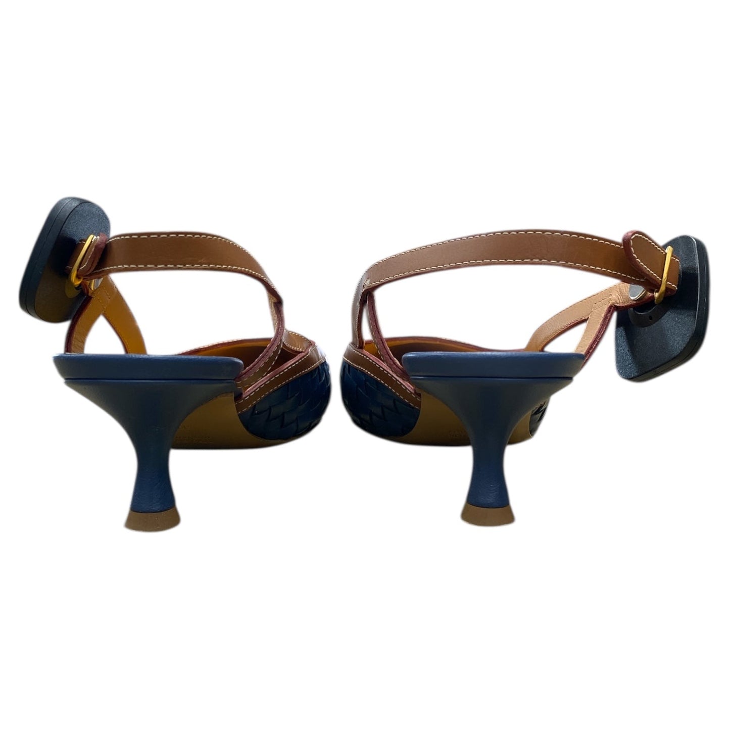 Shoes Designer By Mara Bini In Blue & Brown, Size:9