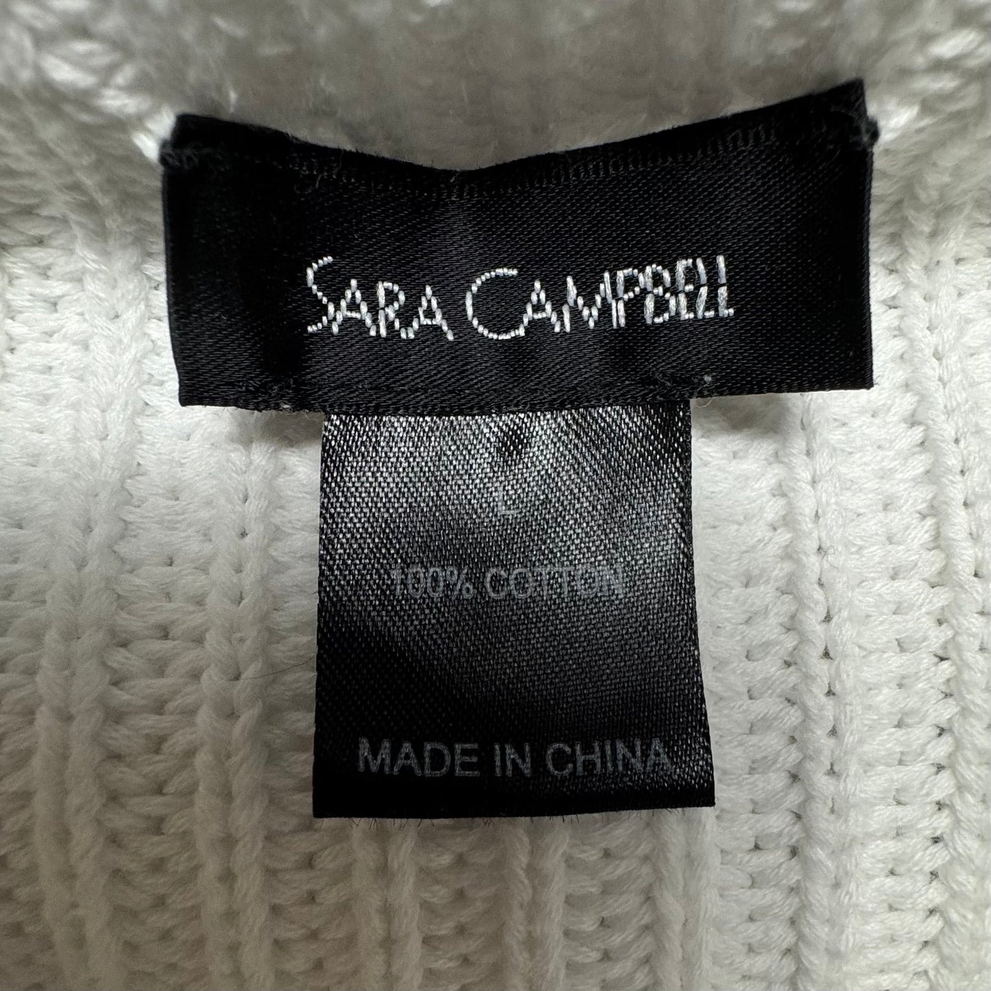 Cotton Sweater By Sara Campbell In White, Size: L