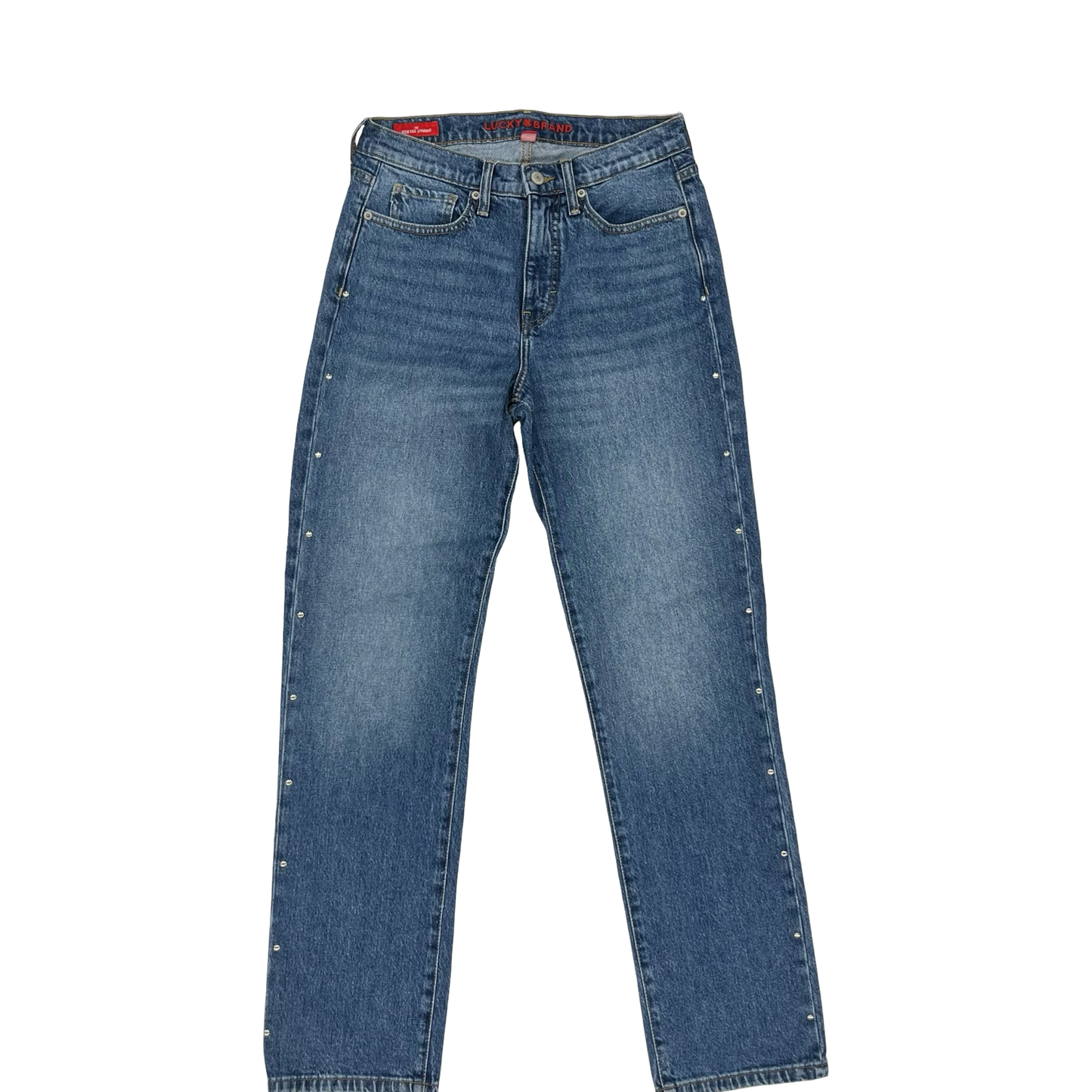 Jeans Straight By Lucky Brand In Blue Denim, Size:6