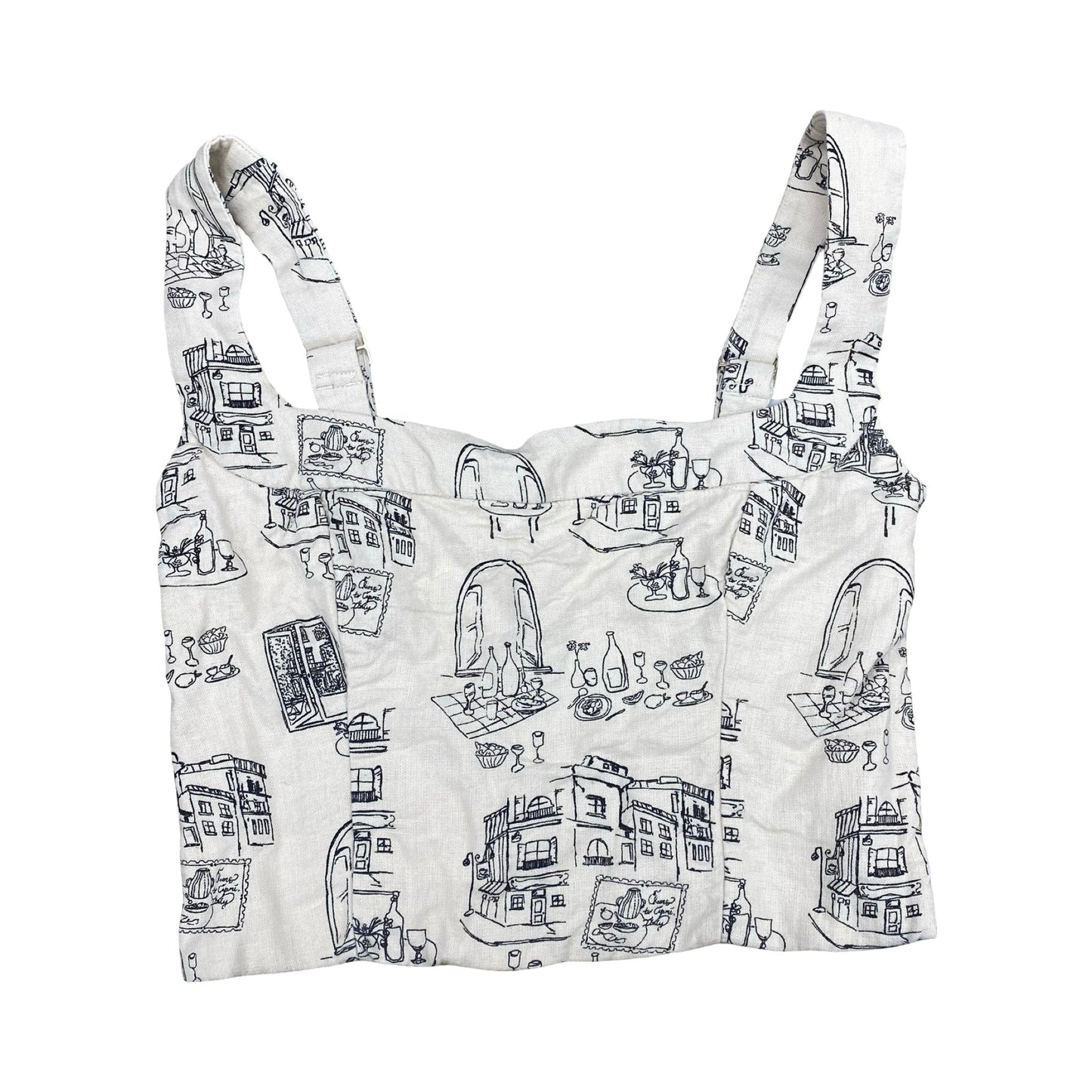 Top Sleeveless By Abercrombie And Fitch In Black & Cream, Size:Xs