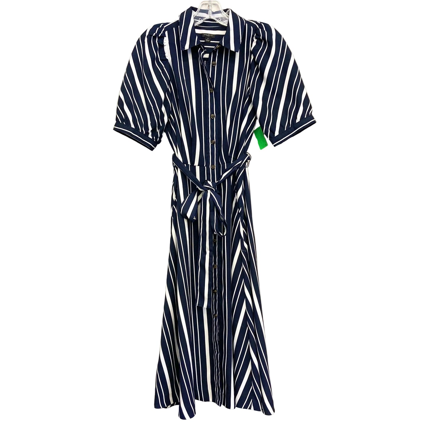 Dress Casual Midi By Ann Taylor In Striped Pattern, Size:S
