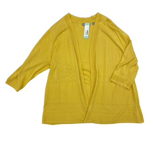 YELLOW    CLOTHES MENTOR CARDIGAN, Size 1X