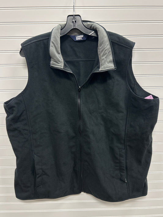 Vest Fleece By Lands End In Black, Size:2X