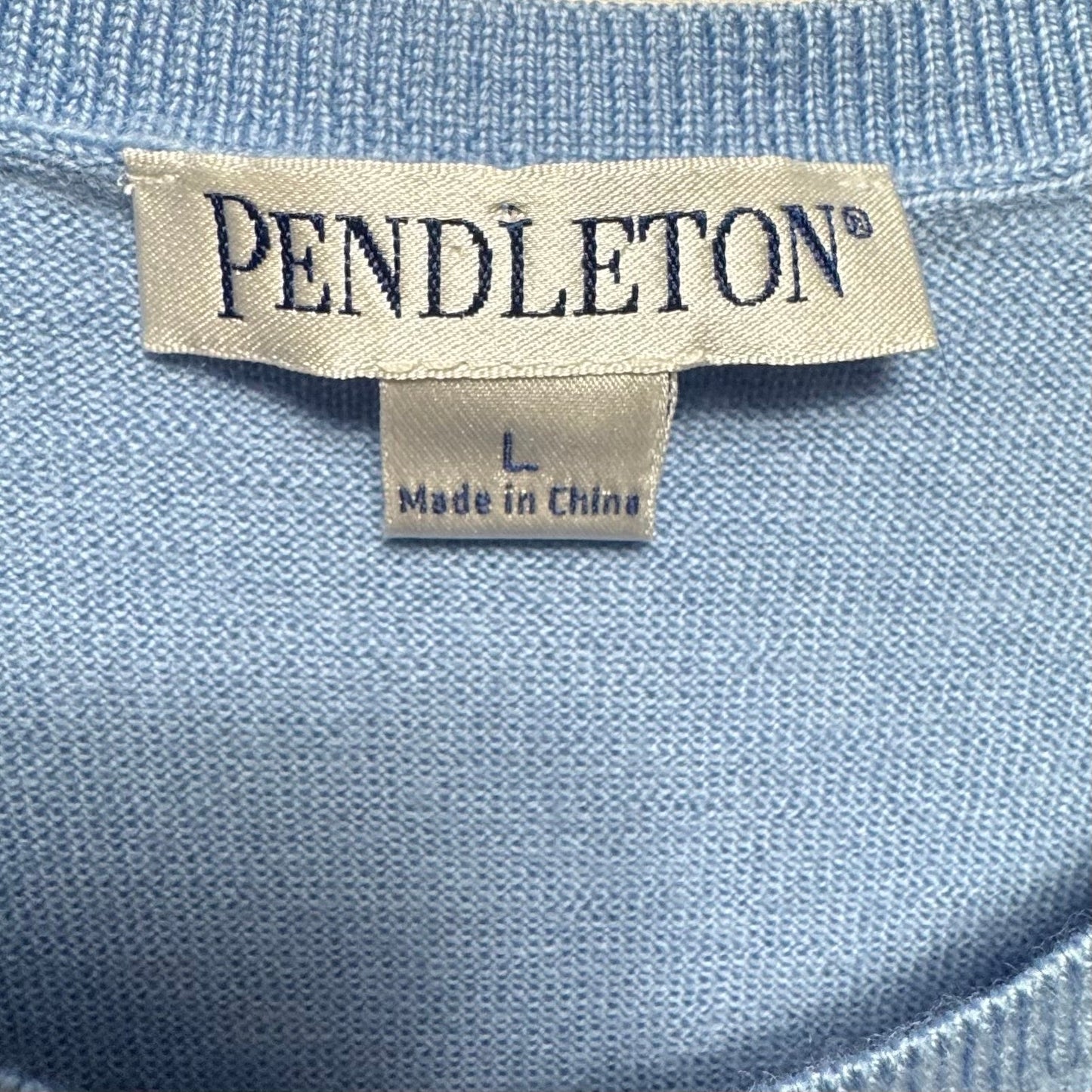 Merino Wool Top Sleeveless By Pendleton In Blue, Size: L