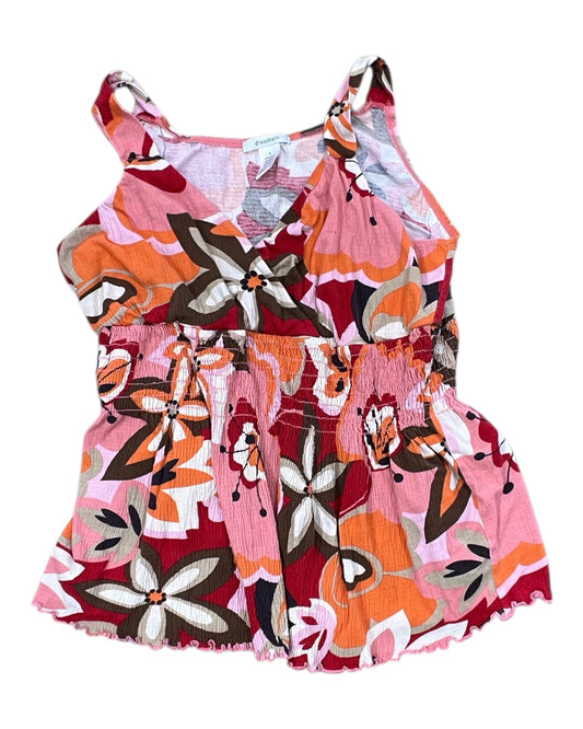 Top Sleeveless By Dressbarn In Orange & Pink, Size:Xl