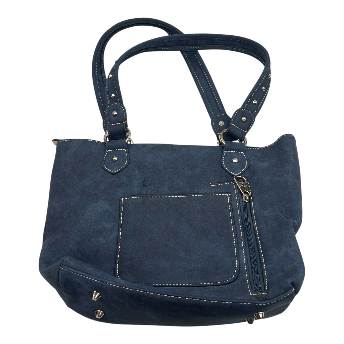 Handbag By Montana West In Blue Red & White, Size:Medium