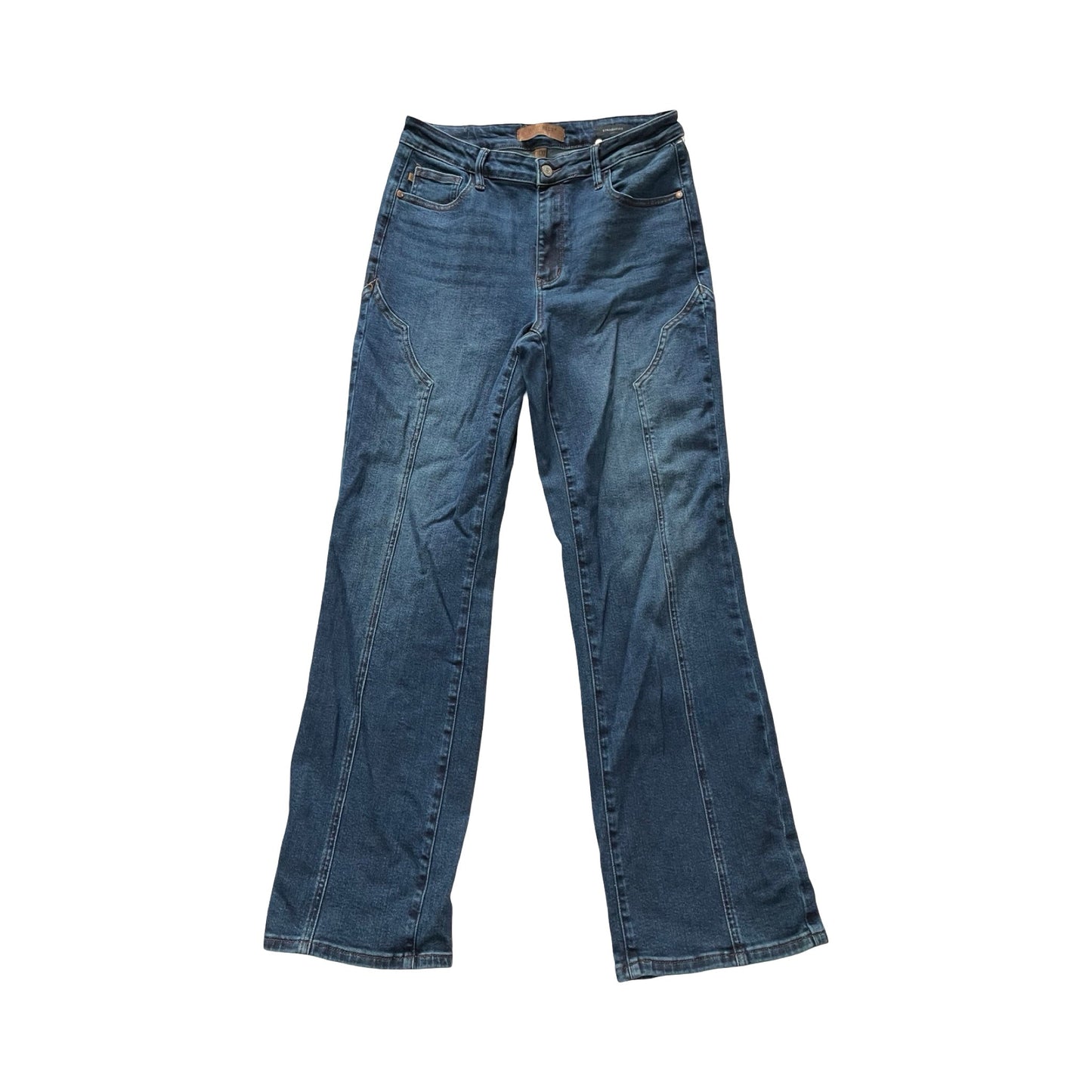 Jeans Flared By Judy Blue In Blue Denim, Size:10