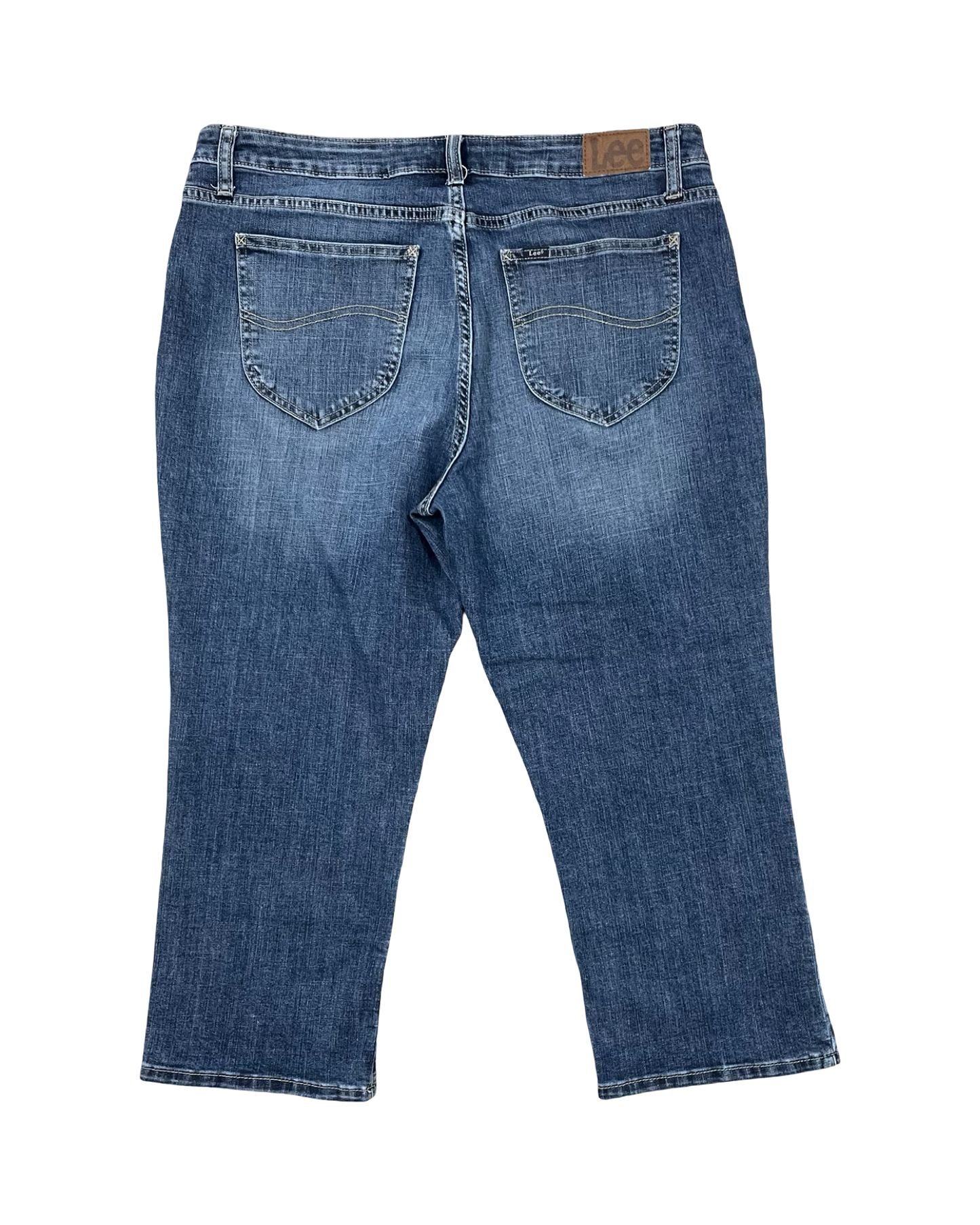 Jeans Cropped By Lee In Blue Denim, Size:16